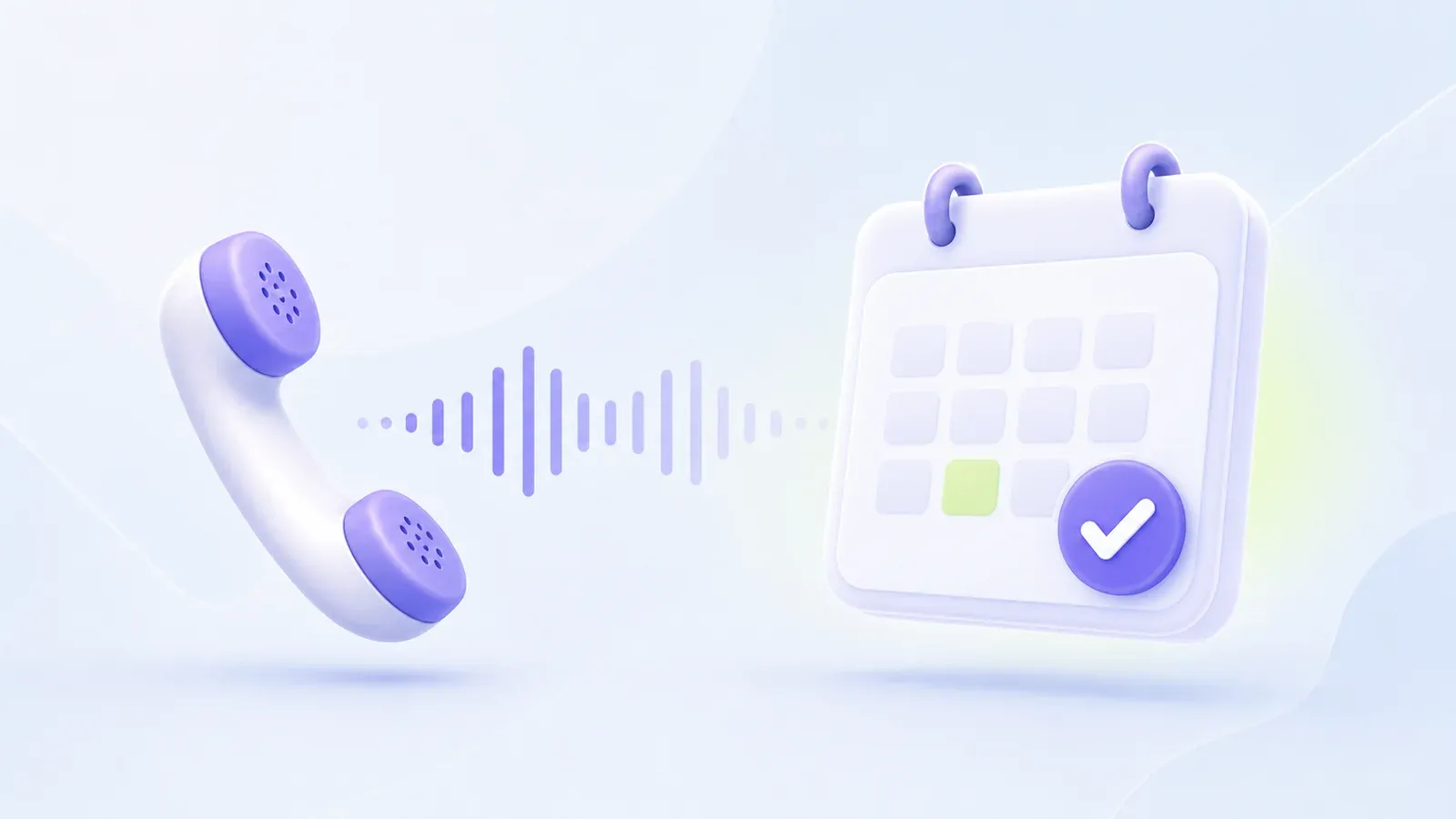 A phone call being answered by the AI receptionist while the booked ride appears on the schedule