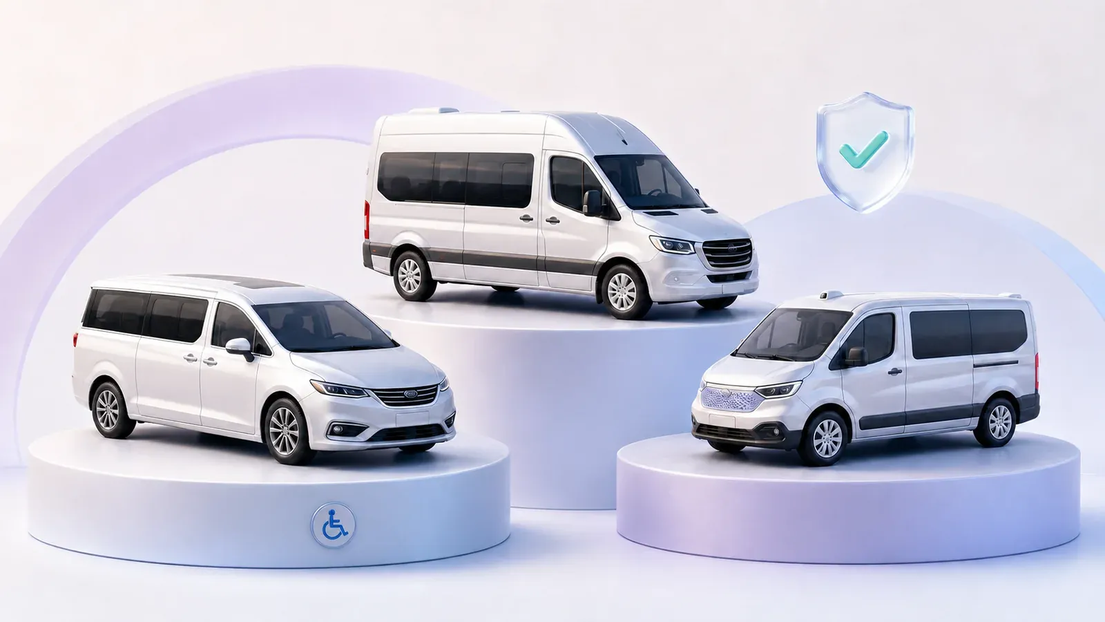 The HealthRide fleet page showing vehicles with capability tags and credential status