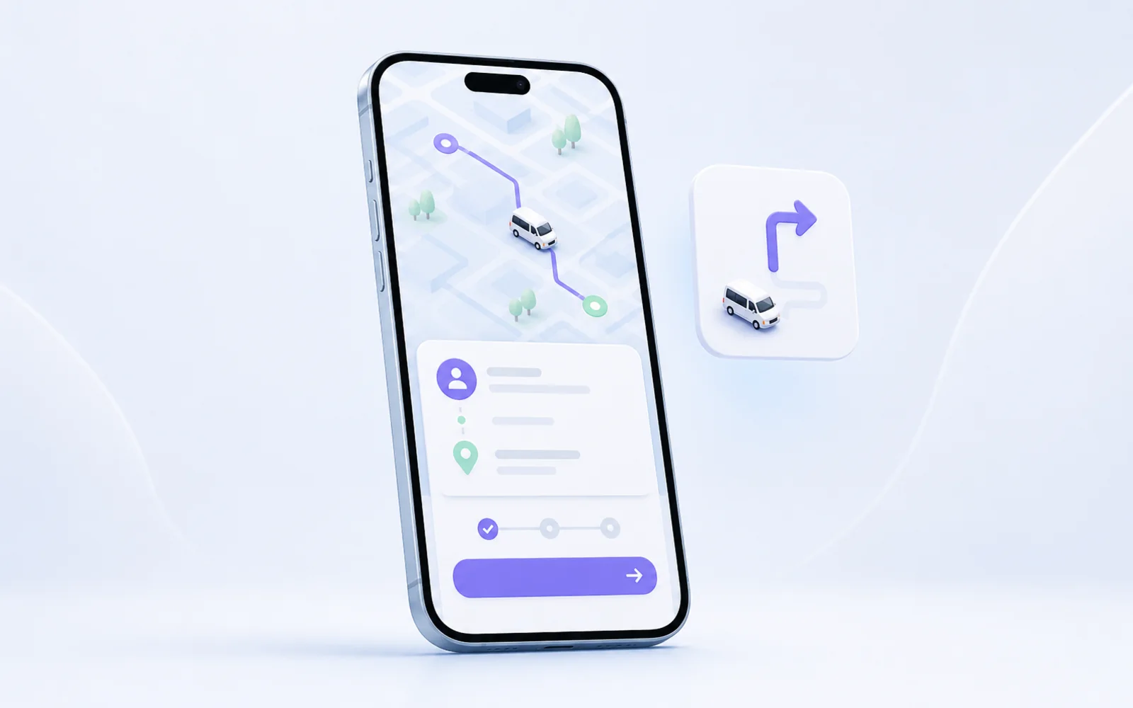 The HealthRide driver app home screen with the day’s trips ready to run