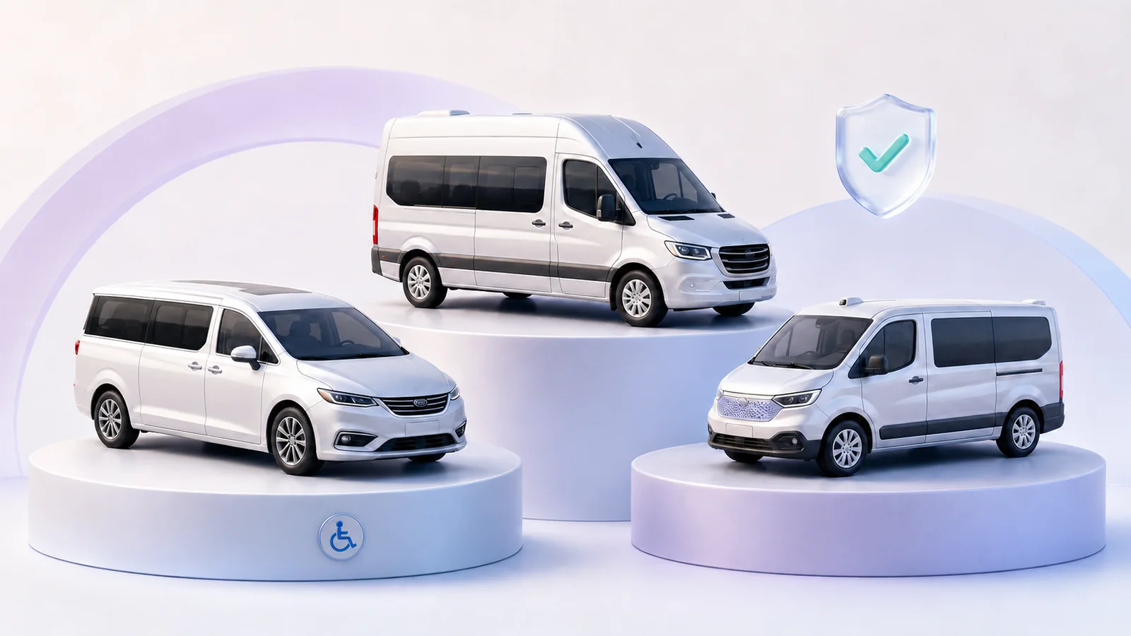 The HealthRide fleet page showing vehicles with capability tags and credential status